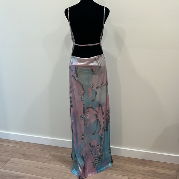 HILDUR YEOMAN The Siren Maxi Dress in Pink Mercury Sky - Picture 8 of 12